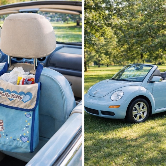 Hello Kitty Other - VINTAGE Hello Kitty Blue Car Seat Garbage Bag- RARE LIMITED EDITION GUC